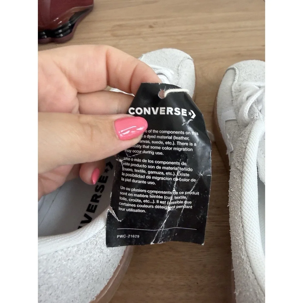 Converse All Star Classic Trainer White Suede Gum Sole Size 7.5 Men Women 9‎ New